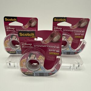 Vintage Scotch Disney Princess Decorative Tape  NEW 3M Photo Safe Lot/3 Rare